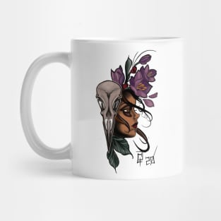 Crow skull tattoo graffiti girl Mug